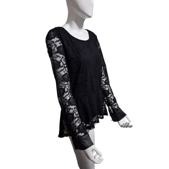 Y2K Michelle Whimsigoth Lace Womens size XL Dark Romantic Fairygoth Peplum Top - Picture 8 of 11